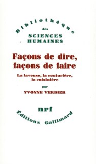 Front cover_Façons de dire, façons de faire : la laveuse, la couturière, la cuisinière