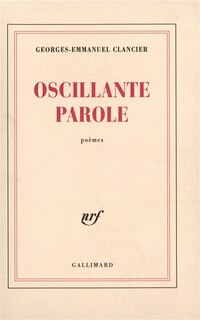 Front cover_Oscillante parole : poèmes