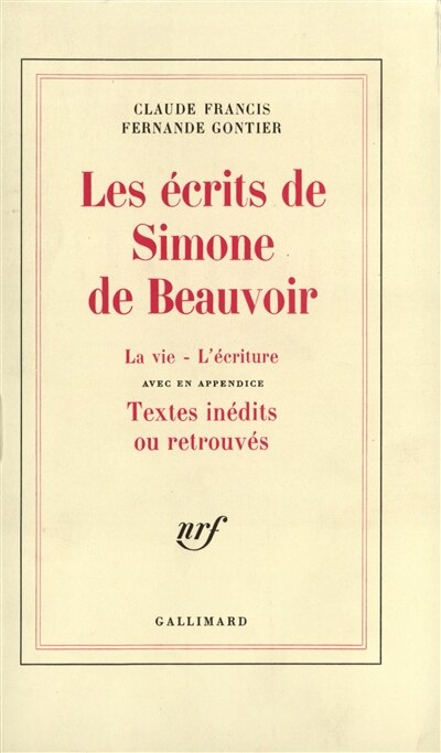 Front cover_Les Ecrits de Simone de Beauvoir ; La Vie, l'écriture : textes inédits ou retrouvés