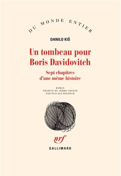 Front cover_Un tombeau pour Boris Davidovitch