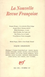 Couverture_Nouvelle revue fran&ccedil;aise, n&deg;257. Jacques Lemarchand