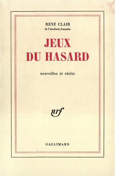 Front cover_Jeux du hasard : nouvelles et récits