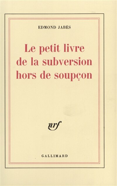 Front cover_Le Petit livre de la subversion hors de soupçon