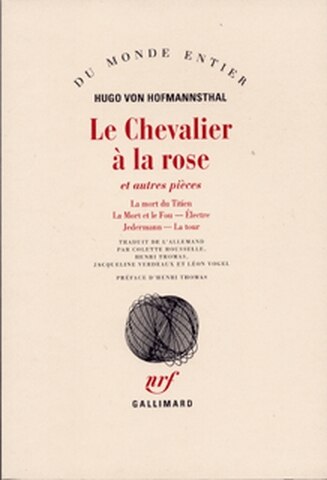 Front cover_Le chevalier à la rose : et autres pièces