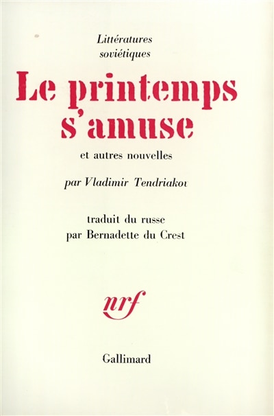 Front cover_Le printemps s'amuse : et autres nouvelles