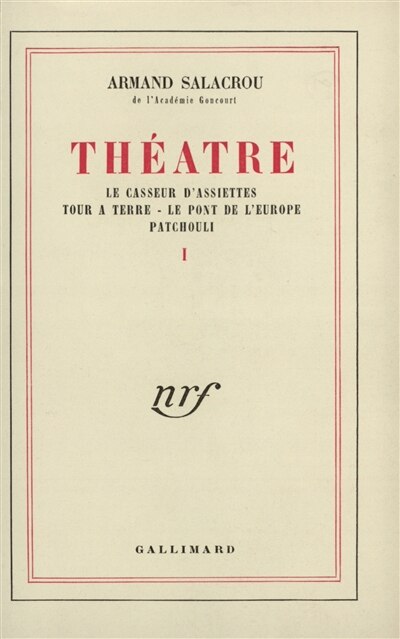 Front cover_Théâtre, Vol. 1