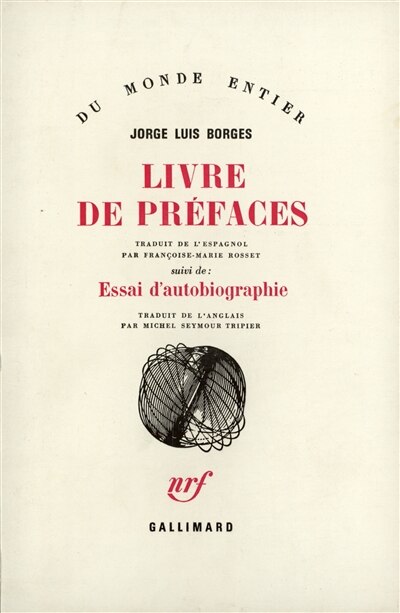Couverture_Livre de pr&eacute;faces ; Essai d'autobiographie