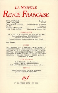 Couverture_Nouvelle revue fran&ccedil;aise, n&deg;301