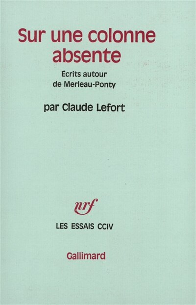 Front cover_Sur une colonne absente : écrits autour de Merleau-Ponty