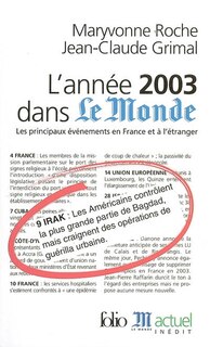 Front cover_L'année 2003 dans Le Monde : les principaux événements en France et à l'étranger
