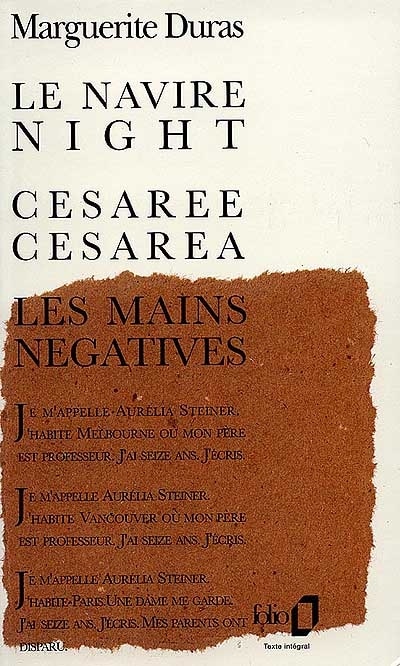Couverture_Le navire night ; Césarée ; Les mains négatives