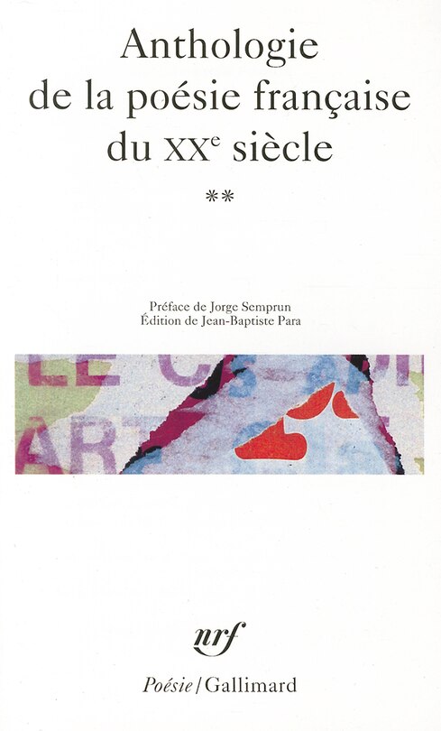 Front cover_ANTHOLOGIE DE LA POESIE FRANCAISE DU XXE SIECLE T.2