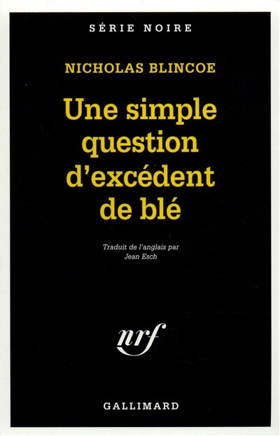 Front cover_Une simple question d'excédent de blé