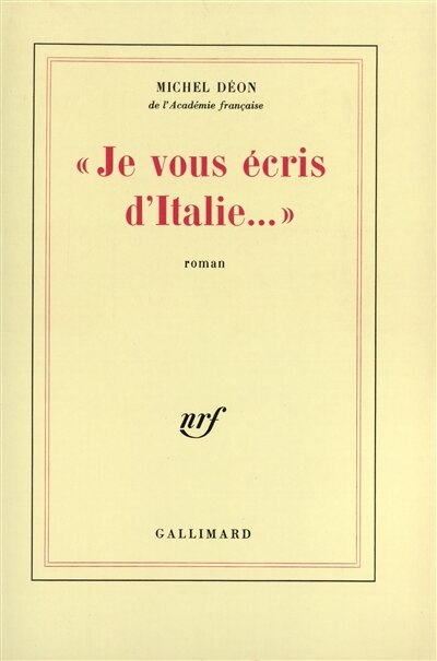 Front cover_Je vous écris d'Italie...