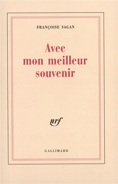 Front cover_Avec mon meilleur souvenir