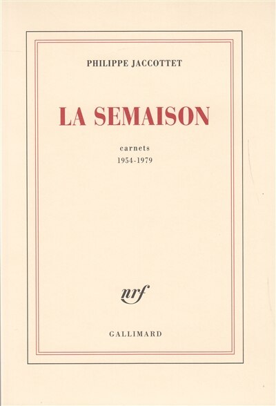 Front cover_La semaison : carnets 1954-1979