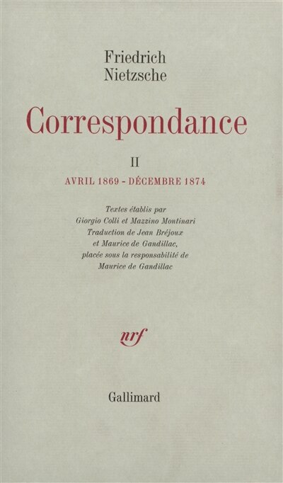 Couverture_Correspondance, Vol. 2. Avril 1869-décembre 1874