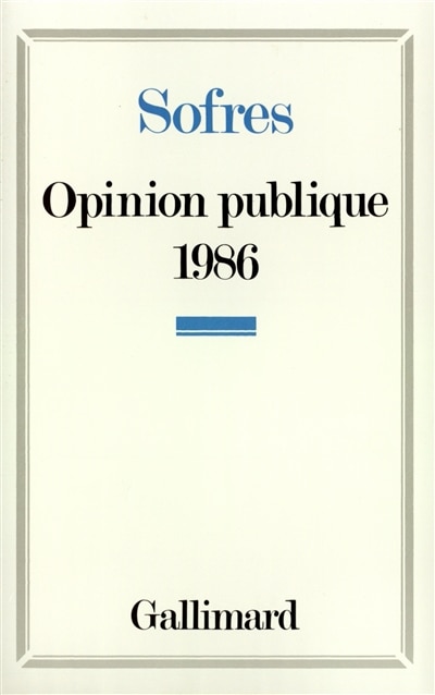 Front cover_Opinion publique 1986