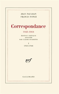 Front cover_Correspondance : 1923-1968, Vol. 1. 1923-1946