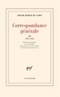 Front cover_Correspondance générale, Vol. 3. 1919-1925