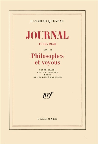 Couverture_Journal : 1939-1940 ; Philosophes et voyous