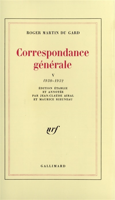 Couverture_Correspondance générale, Vol. 5