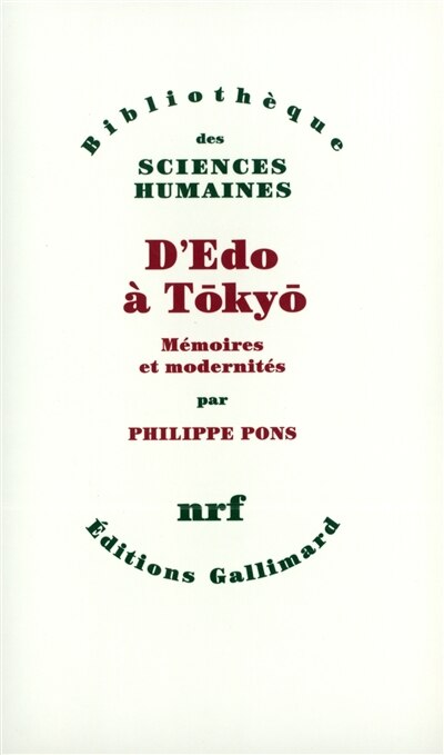 Front cover_D'Edo à Tokyo : mémoires et modernités