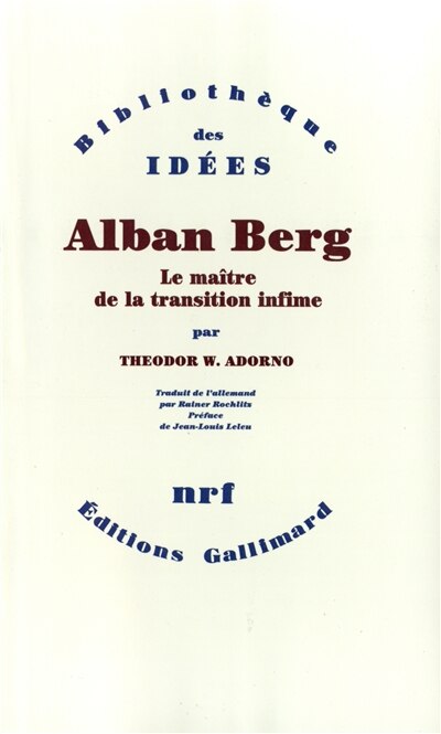 Front cover_Alban Berg : le maître de la transition infime