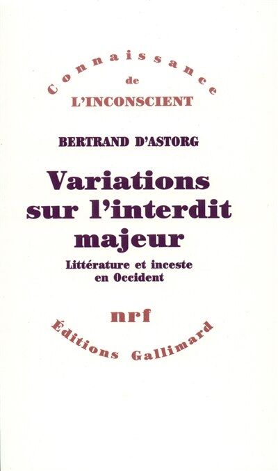 Front cover_Variations sur l'interdit majeur : littérature et inceste en Occident