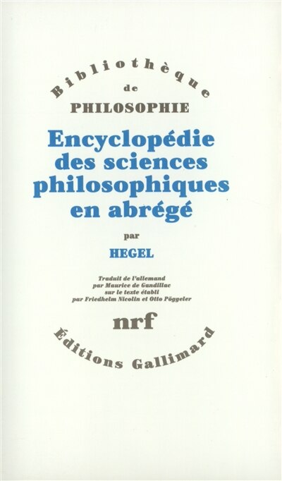 Front cover_Encyclop&eacute;die des sciences philosophiques en abr&eacute;g&eacute; : 1830