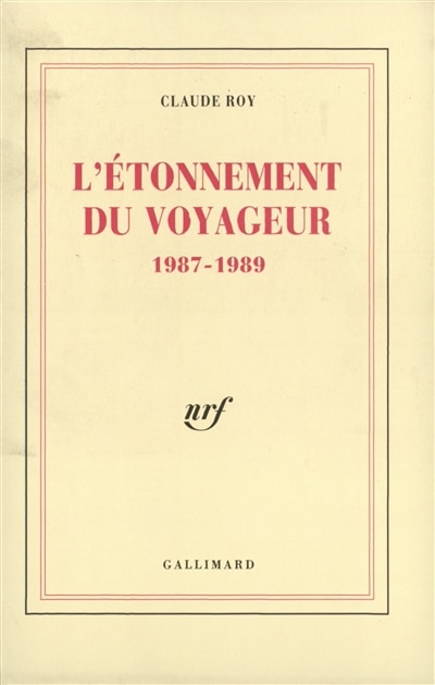 Couverture_L'Etonnement du voyageur : 1987-1989