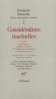 Couverture_Considérations inactuelles I et II