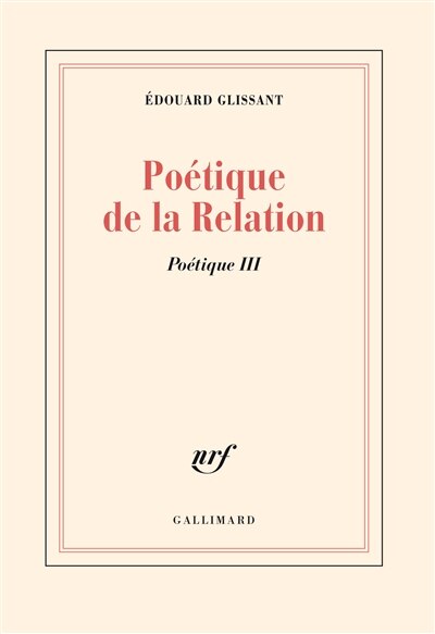 Front cover_Poétique de la relation