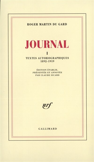 Front cover_Textes autobiographiques : 1892-1919
