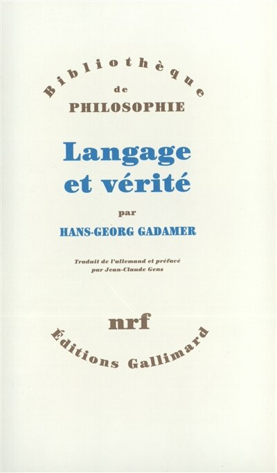 Front cover_Langage et vérité