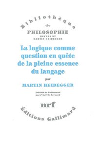 Front cover_La logique comme question en quête de la pleine essence du langage