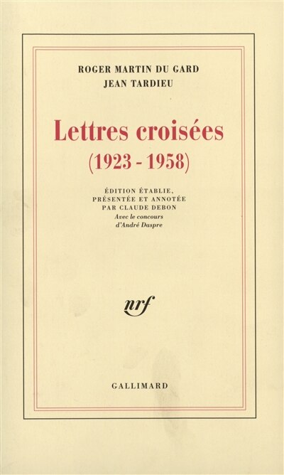 Front cover_Lettres croisées : 1923-1958