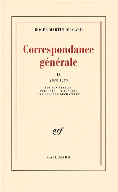 Front cover_Correspondance générale, Vol. 09. 1945-1950