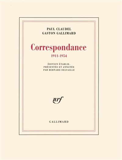 Front cover_Correspondance : 1911-1954