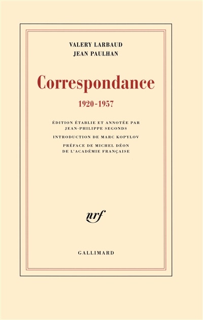 Couverture_Correspondance, 1920-1957
