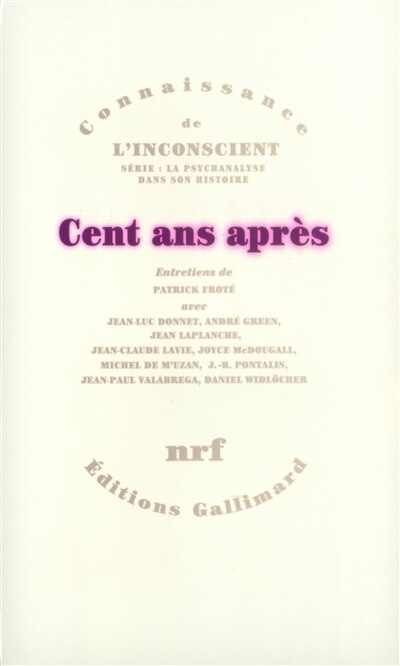Front cover_Cent ans après : entretiens