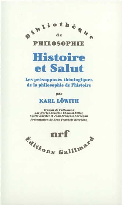 Front cover_Histoire et salut : les présupposés théologiques de la philosophie de l'histoire