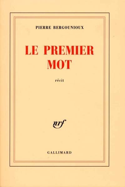 Front cover_Le premier mot