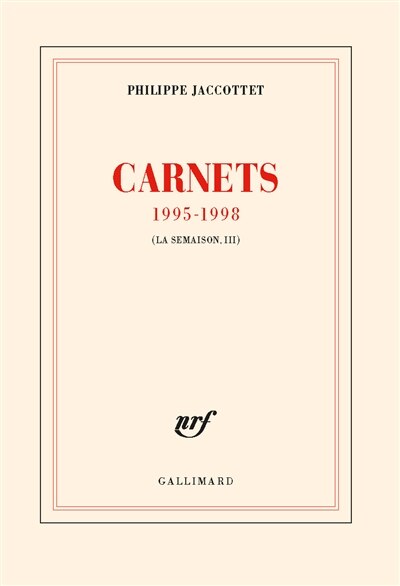 Front cover_La semaison, Vol. 3. Carnets 1995-1998