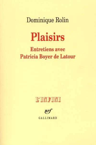 Front cover_Plaisirs : entretiens avec Patricia Boyer de Latour