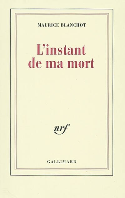 Front cover_L'instant de ma mort