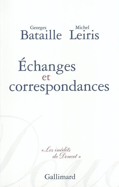 Front cover_Echanges et correspondances