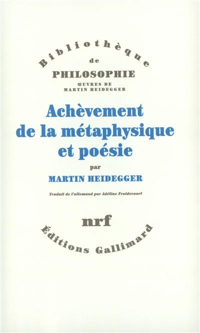 Front cover_Achèvement de la métaphysique et poésie