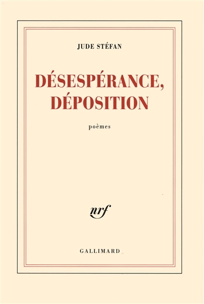 Couverture_Désespérance, déposition : poèmes