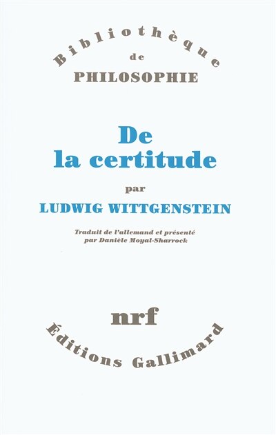 Front cover_De la certitude